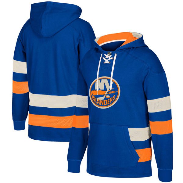 NHL New York Islanders Blue Men's Customized All Stitched Hooded Sweatshirt