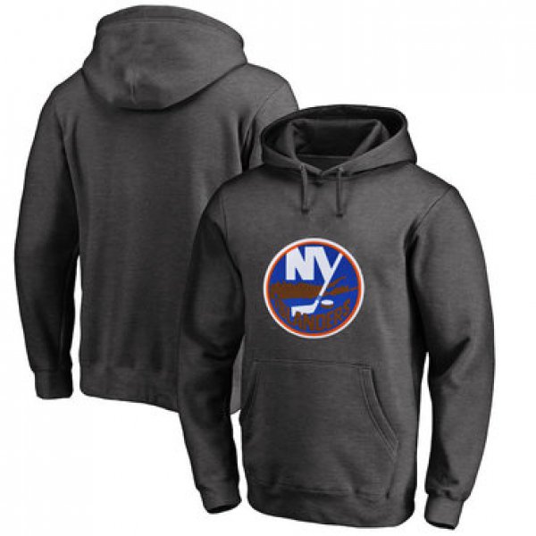 New York Islanders Dark Gray Men's Customized All Stitched Pullover Hoodie