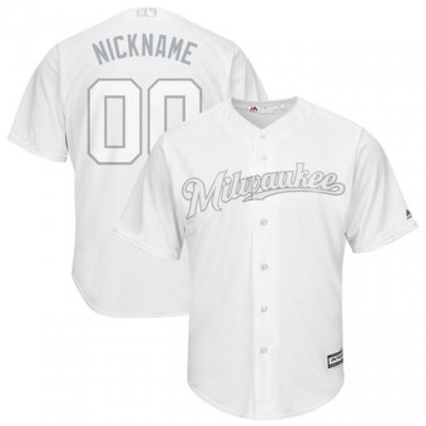 Milwaukee Brewers Majestic 2019 Players' Weekend Cool Base Roster Custom White Jersey