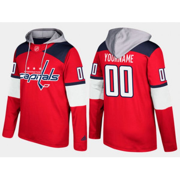 Adidas Capitals Men's Customized Name And Number Red Hoodie