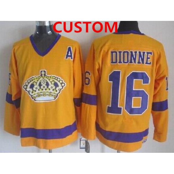 Custom Los Angeles Kings Yellow Throwback CCM Jersey