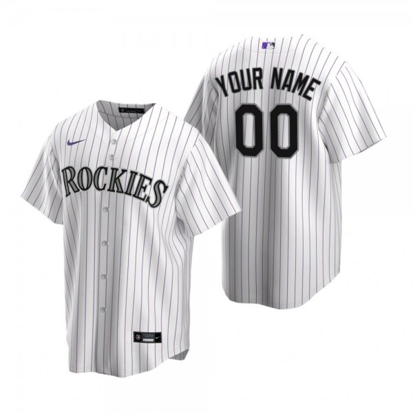 Men's Colorado Rockies Custom Nike White Stitched MLB Cool Base Home Jersey