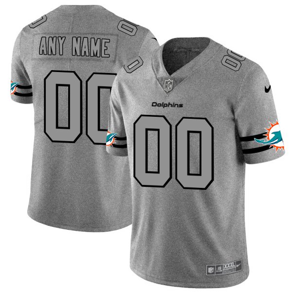 Nike Dolphins Customized 2019 Gray Gridiron Gray Vapor Untouchable Limited Jersey