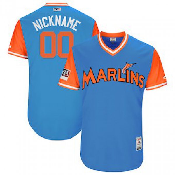 Custom Men's Miami Marlins Majestic Royal 2017 Players Weekend Authentic Team Jersey