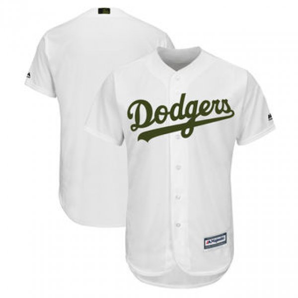 Men's Los Angeles Dodgers Majestic White 2018 Memorial Day Cool Base Team Custom Jersey