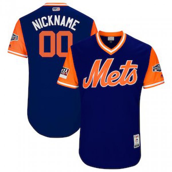 Men's New York Mets Majestic Royal 2018 MLB Little League Classic Authentic Flex Base Custom Jersey