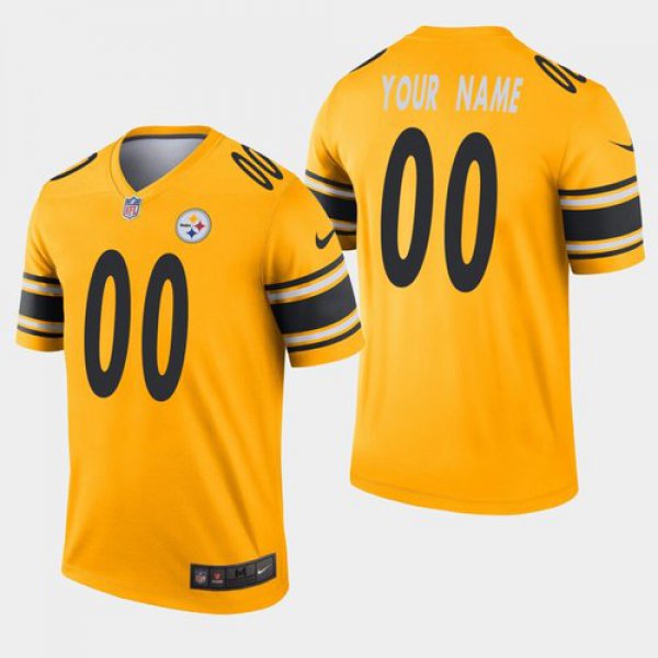 Men's Nike Pittsburgh Steelers Custom Inverted Gold Legend NFL Jersey