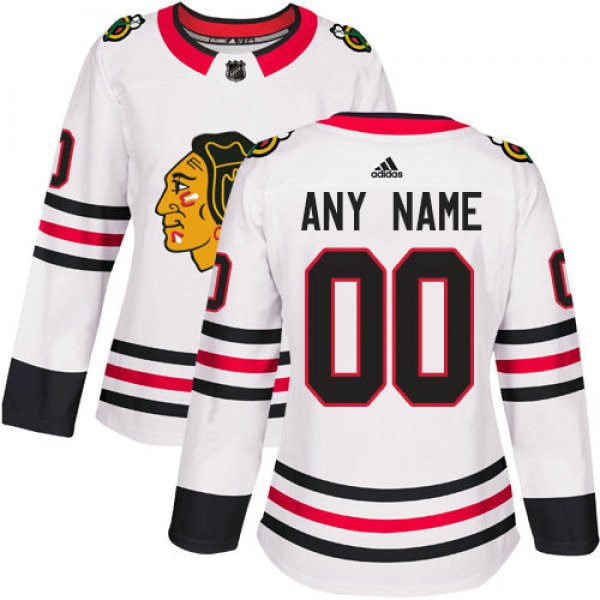 Women's Adidas Chicago Blackhawks NHL Authentic White Customized Jersey