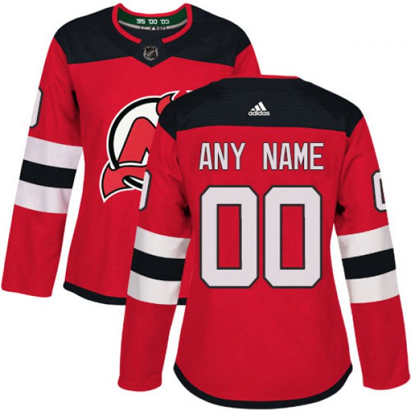 Women's Adidas New Jersey Devils Customized Authentic Red Home NHL Jersey