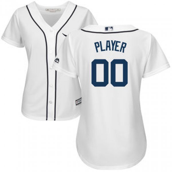 Women's Detroit Tigers Majestic White 2018 Home Cool Base Custom Jersey