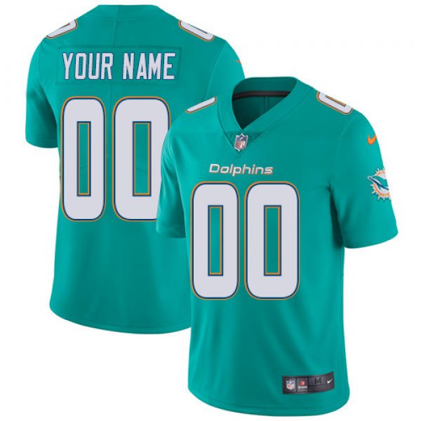 Men's Nike Miami Dolphins Home Aqua Green Stitched Customized Vapor Untouchable Limited NFL Jersey