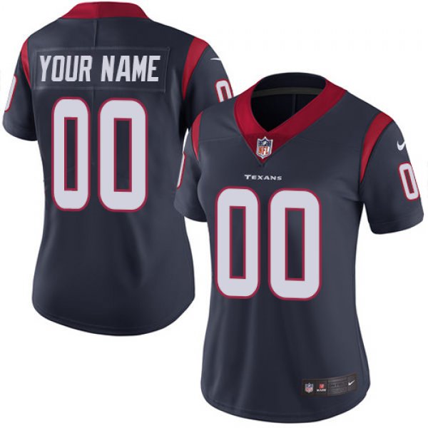 Women's Nike Houston Texans Navy Customized Vapor Untouchable Player Limited Jersey