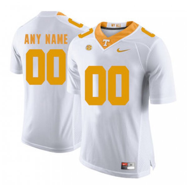 Tennessee Volunteers White Men's Customized College Football Jersey