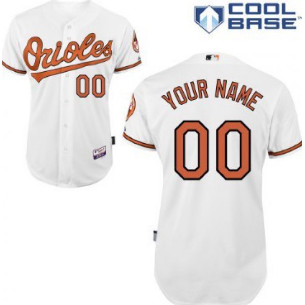 Mens' Baltimore Orioles Customized White Jersey