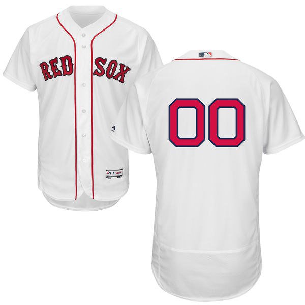 Mens Boston Red Sox White Customized Flexbase Majestic MLB Collection Jersey