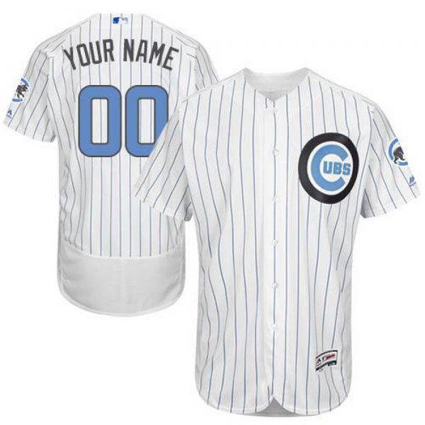 Mens Chicago Cubs 2016 Fathers Day Fashion White Customized Flexbase Majestic MLB Collection Jersey