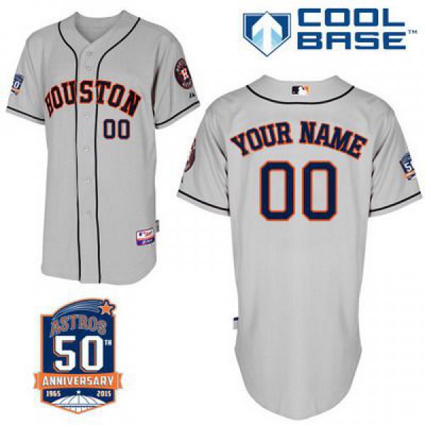 Men's Houston Astros Personalized Road Jersey With Commemorative 50th Anniversary Patch