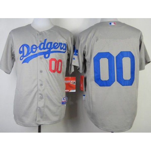 Men's Los Angeles Dodgers Customized 2014 Gray Jersey