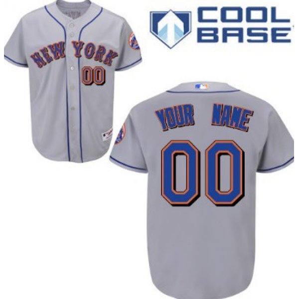 Men's New York Mets Customized Gray Jersey