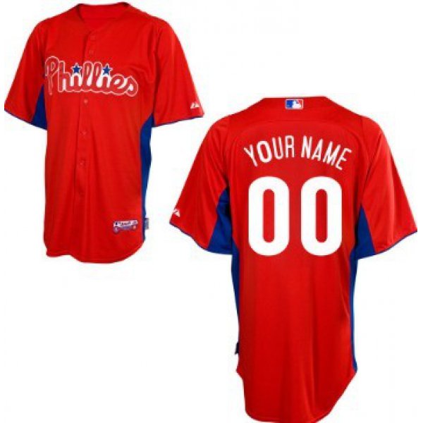 Men's Philadelphia Phillies Customized Red BP Jersey