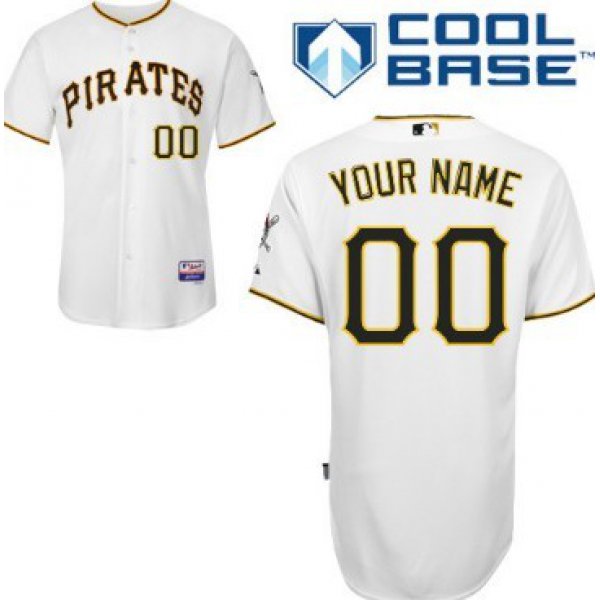 Men's Pittsburgh Pirates Customized White Jersey