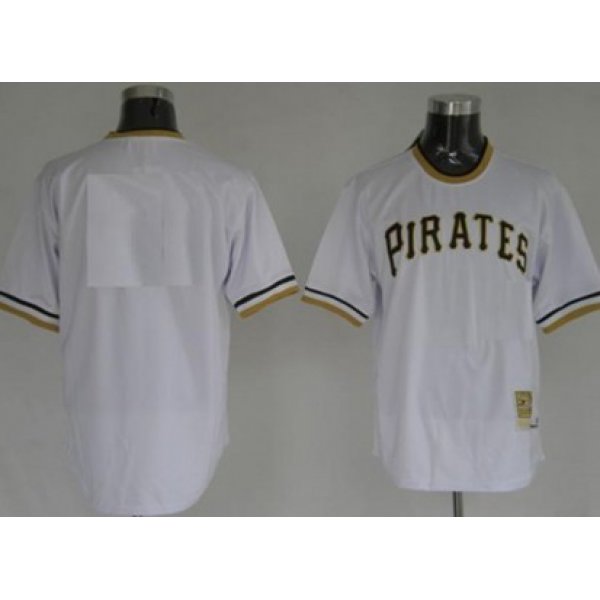 Men's Pittsburgh Pirates Customized White Throwback Jersey