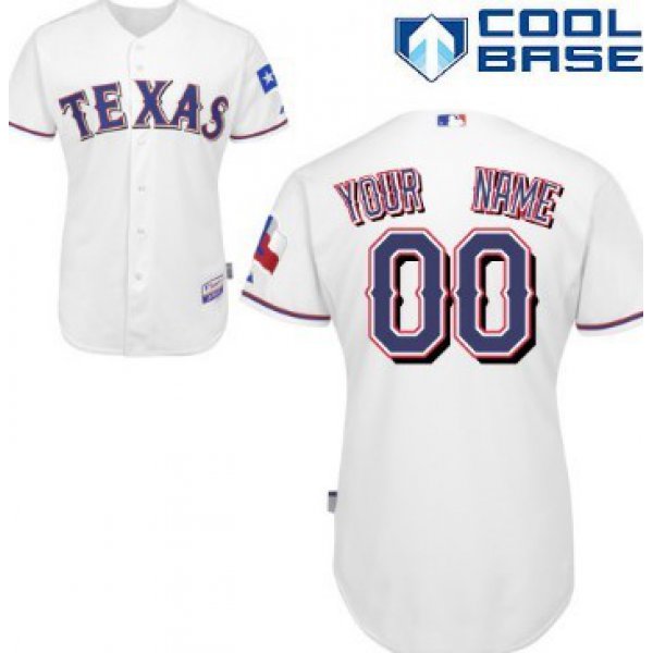 Men's Texas Rangers Customized White Jersey