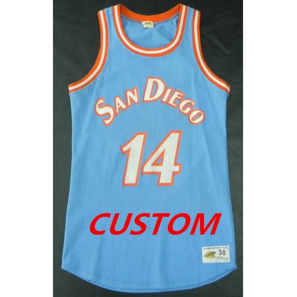 Custom MITCHELL & NESS NBA THROWBACK SAN DIEGO CLIPPERS Powder Blue Jersey