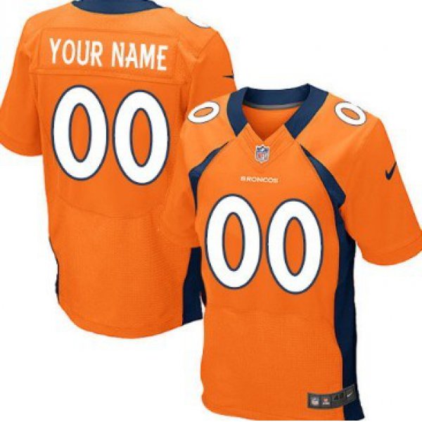 Men's Nike Denver Broncos Customized Orange Elite Jersey