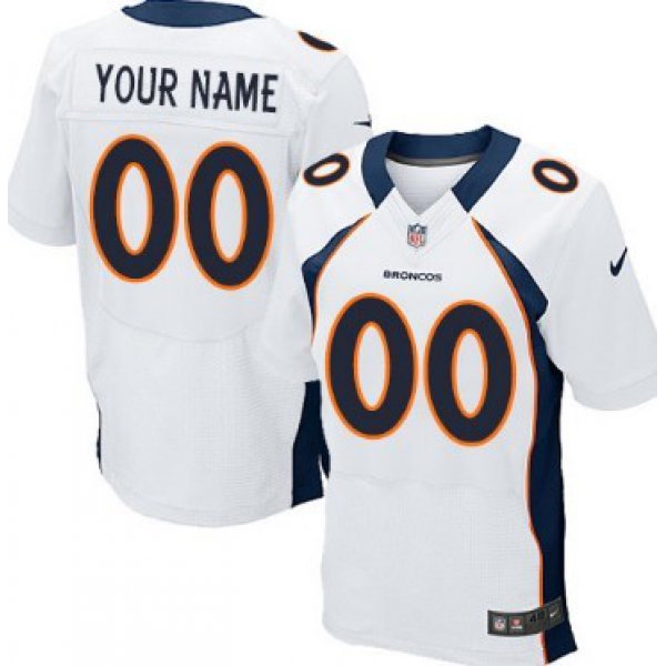 Men's Nike Denver Broncos Customized White Elite Jersey