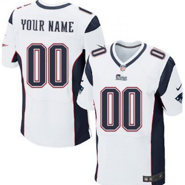 Men's Nike New England Patriots Customized White Elite Jersey