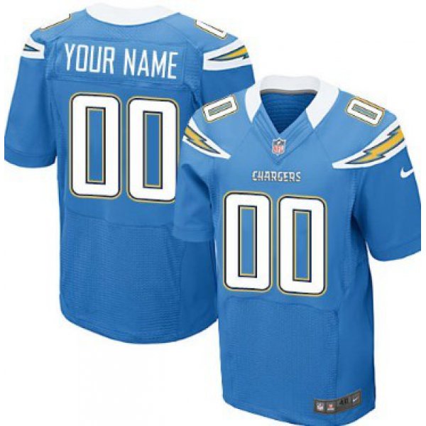 Men's Nike San Diego Chargers Customized Light Blue Elite Jersey