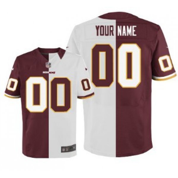 Men's Nike Washington Redskins Customized Red/White Two Tone Elite Jersey