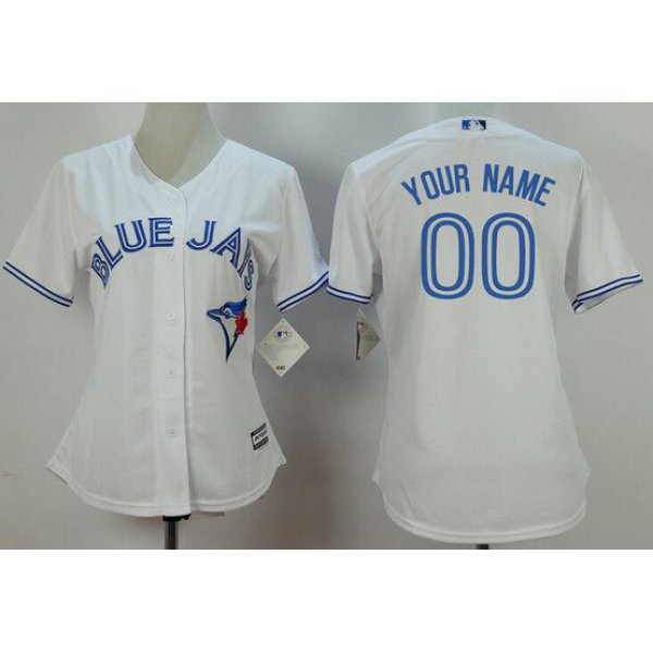 Women's Toronto Blue Jays Customized White Home 2015 MLB Cool Base Jersey