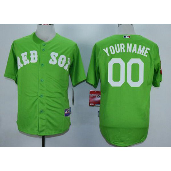 Youth Boston Red Sox Customized Green MLB Cool Base Jersey