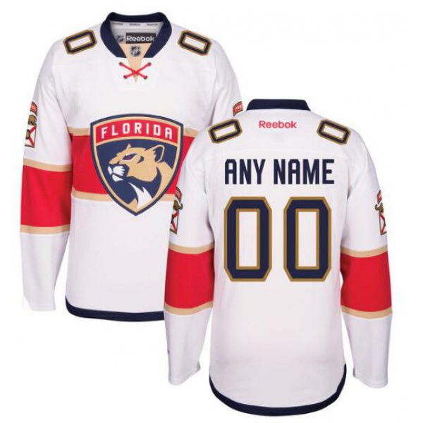 Youth Florida Panthers Reebok White Away Premier Custom Jersey