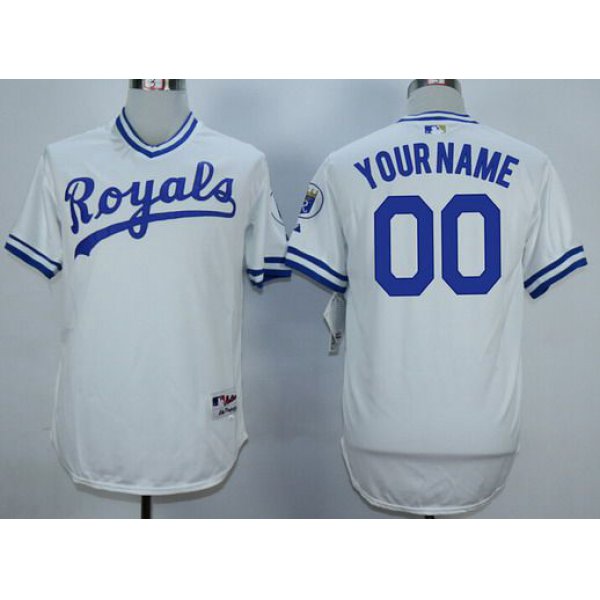 Youth Kansas City Royals Customized 1974 Turn Back The Clock White Jersey