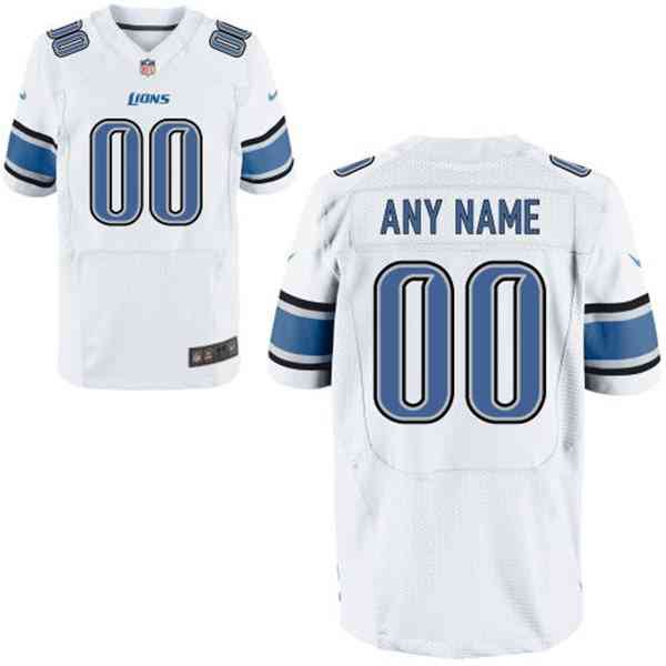 Men's Detroit Lions Nike White Customized 2014 Elite Jersey