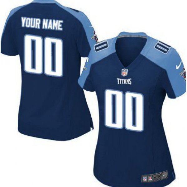 Women's Nike Tennessee Titans Customized Navy Blue Game Jersey