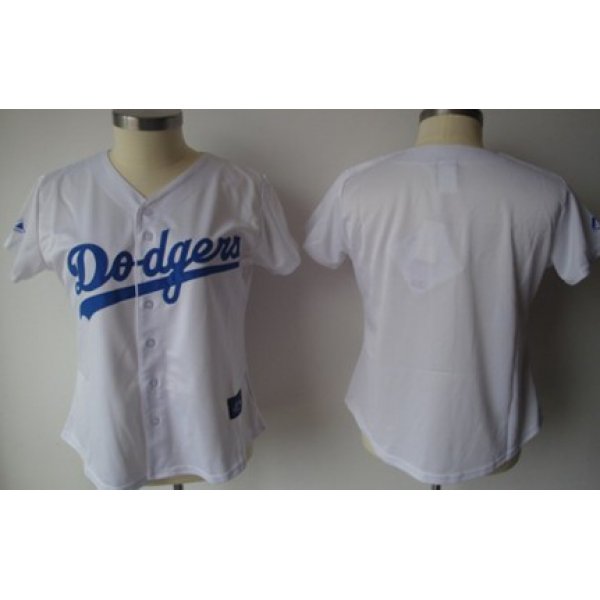 Women's Los Angeles Dodgers Customized White With Blue Jersey