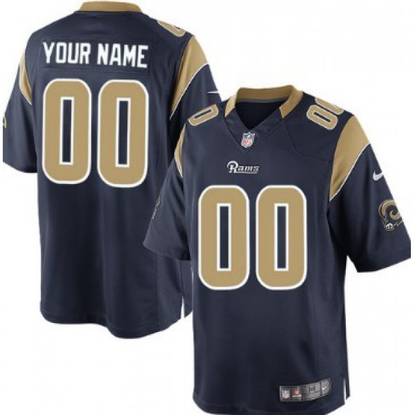 Men's Nike St. Louis Rams Customized Navy Blue Limited Jersey