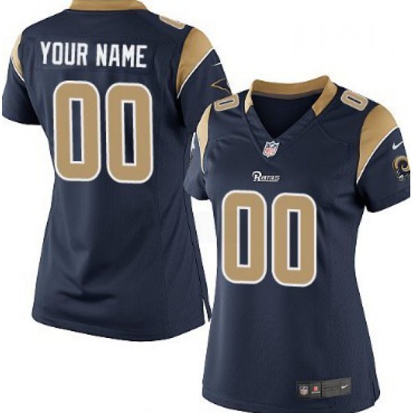 Women's Nike St. Louis Rams Customized Navy Blue Game Jersey