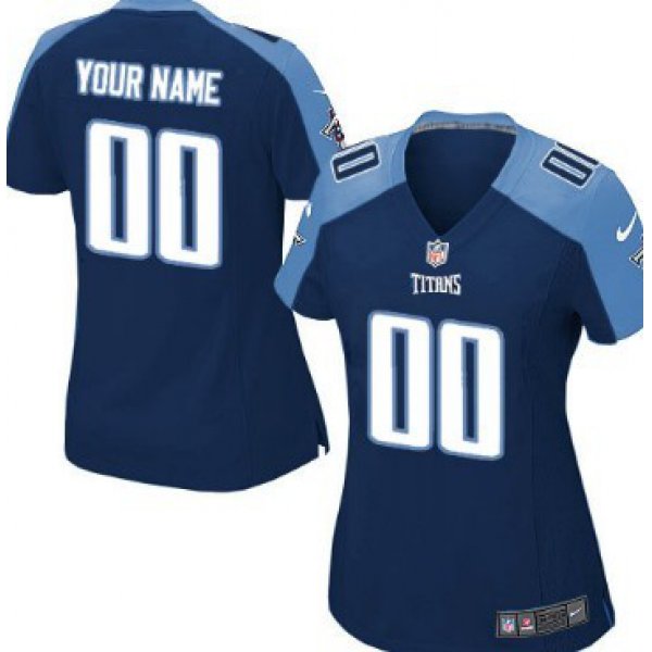 Women's Nike Tennessee Titans Customized Navy Blue Limited Jersey