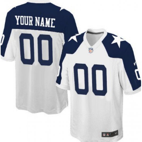 Kids' Nike Dallas Cowboys Customized White Thanksgiving Limited Jersey