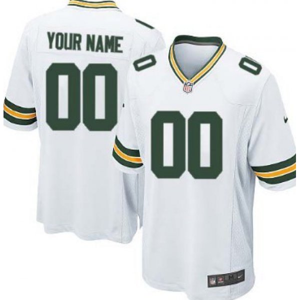Kids' Nike Green Bay Packers Customized White Limited Jersey
