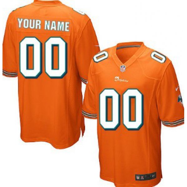 Kids' Nike Miami Dolphins Customized Orange Game Jersey