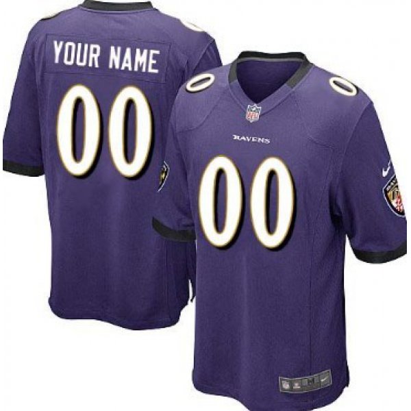 Men's Nike Baltimore Ravens Customized Purple Game Jersey