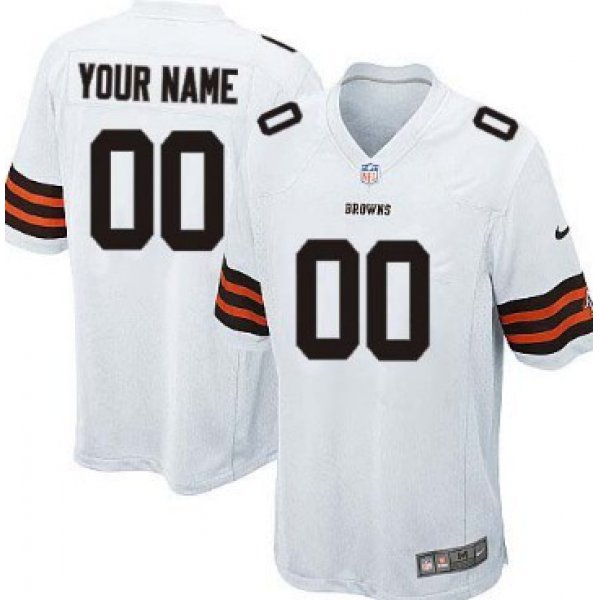 Men's Nike Cleveland Browns Customized White Game Jersey