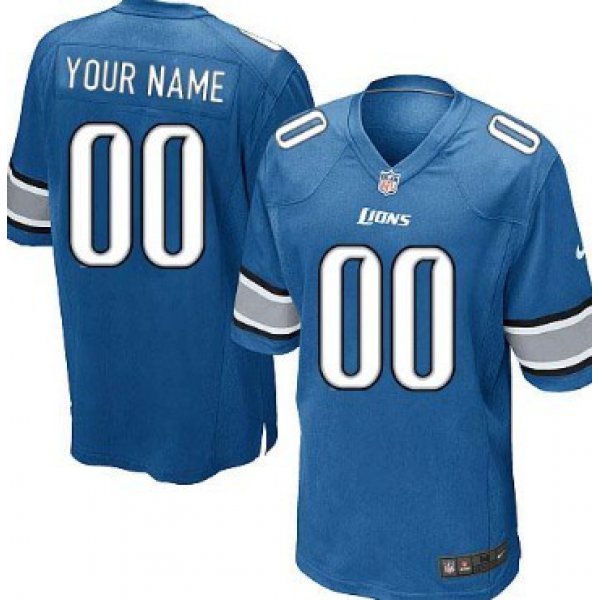 Men's Nike Detroit Lions Customized Light Blue Game Jersey