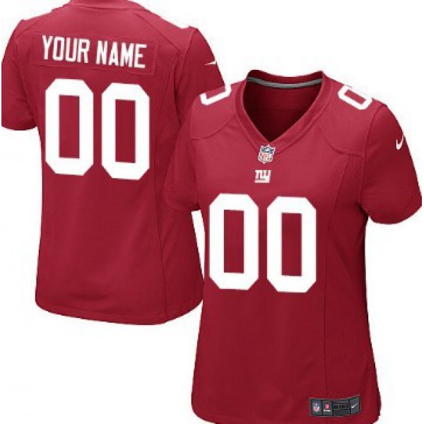 Women's Nike New York Giants Customized Red Limited Jersey